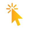 Orange mouse pointer icon