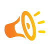 Orange megaphone icon